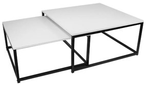 Tempo Kondela Set dvoch konferenčných stolíkov, matná biela/ čierna, KASTLER NEW TYP 1