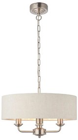 Endon 94361 - Luster na reťazi HIGHCLERE 3xE14/40W/230V béžová/matný chróm