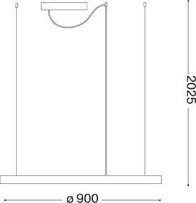Ideal Lux - LED Luster na lanku ORACLE LED/55W/230V 3000K pr. 90 cm biela