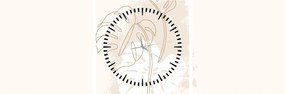 Obraz - Line art monstera N⁰1 (s hodinami) (90x30 cm)