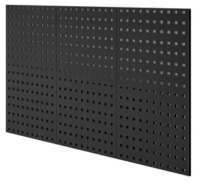Stena na náradie PAULA, 1200 x 600 x 10 mm, All Black: čierna