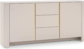 Komoda Sorrenti 168 cm - kašmírová / zlatá