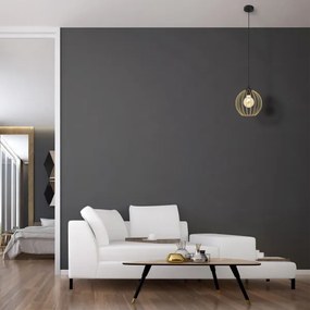 Luster na lanku MERCURE 1xE27/15W/230V zlatá/čierna