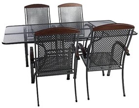 DEOKORK Záhradná kovová zostava MONACO I. 1+4 Stôl obdĺžnikový 160x95 cm (CT311)