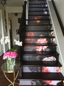 Samolepky na schody Elegantný vinobranie kvety