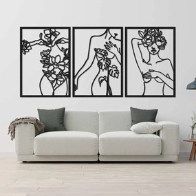 SENTOP | Trojdielna nástenná dekorácia ženy – Moderné art umenie | SENTOP HDF0480