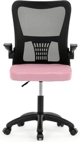 KA-K2006 PINK, Kancelárska stolička, ružová sieťovina a čierny plast