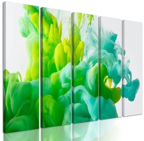 5-dielny obraz nádherná abstrakcia zelenej farby