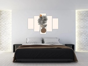 Obraz - Abstrakcia s palmovým listom (150x105 cm)