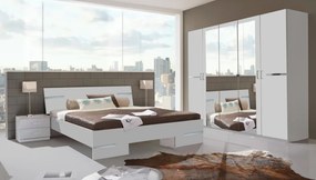 Šatníková skriňa so zrkadlami Anna, 225 cm, biela