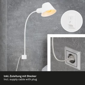 Briloner 2079-016 - Nástenná flexibilná lampa 1xE27/10W/230V biela