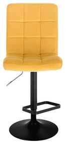 LuxuryForm DESIGN Barová stolička TOLEDO VELUR na čiernom tanieri - žltá