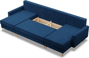 Sedacia súprava BLANK Elegant v tvare U tmavomodrá