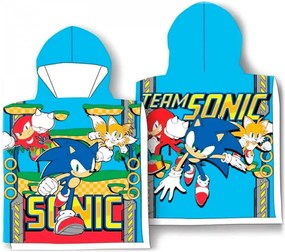 Detské kúpacie pončo - osuška s kapucňou Ježko Sonic