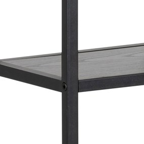 Čierna nástenná knižnica v dekore jaseňa 75x91 cm Seaford – Actona