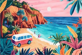 Obraz - Karavan pri oceáne (90x60 cm)