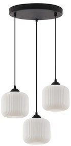 Závesné svietidlo Riffle, 3x biele sklenené tienidlo, b, o