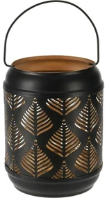 Kovový lampáš Oriental Leaf čierna, 13 cm