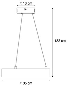 Moderné závesné svietidlo čierne 35 cm s 3-stupňovým stmievaním - Organici