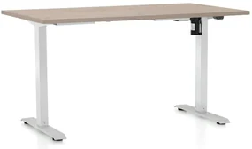 Výškovo nastaviteľný stôl OfficeTech A, 120 x 80 cm, biela podnož, dub