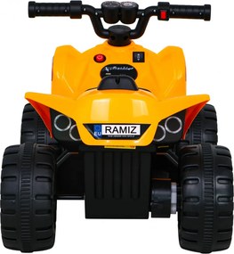 Ramiz Najrýchlejšia batériová štvorkolka pre deti Žltá + 25W motor