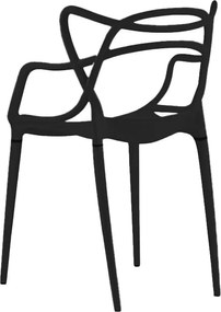 Čierna plastová stolička KATO