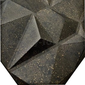 3D panel 0073, cena za kus, rozmer 50 cm x 50 cm, DIAMANT beton čierno-zlatý, IMPOL TRADE