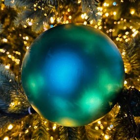 DECOLED Plastová guľa, priemer 20 cm, pávia zelená, matná, UV