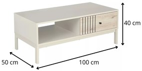 Konferenční stolek Frost 100 cm krémový/alpský dub