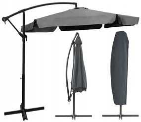 Dekorstudio Veľký záhradný slnečník Dallas- 350 cm - tmavo sivý