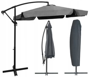 Dekorstudio Veľký záhradný slnečník Dallas- 350 cm - tmavo sivý