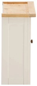 furniture-nabytek.cz - Masívna skrinka so zrkadlom Capera, borovica / MDF, lakovaná, biela / hnedá