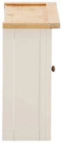 furniture-nabytek.cz - Masívna skrinka so zrkadlom Capera, borovica / MDF, lakovaná, biela / hnedá