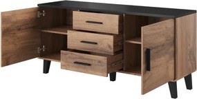 TV stolík Lotta II 150 cm dub wotan/čierny