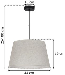 Závesné svietidlo Len1, 1x svetlobéžové textilné tienidlo, (fi 44 cm), b