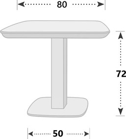 Doppler PICASO - záhradný hliníkový stôl 80x80 cm, prírodný