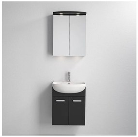 Kúpeľňová skrinka s umývadlom Vang + LED zrkadlová skrinka 230V IP44 čierna