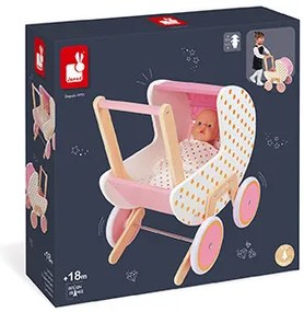 Drevený kočík pre bábiky - Candy Chic