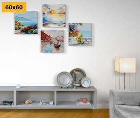 Set obrazov maľovaná krajinka Varianta: 4x 40x40
