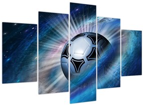 Obraz - Futbalová lopta vo vesmíre (150x105 cm)