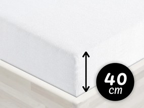 Froté napínacie prestieradlo na extra vysoký matrac FR-031 Biele 160 x 200 - výška 40 cm