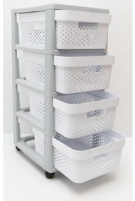 Curver Rozkladacie Šuplíky Infinity 4x11L biele s bodkami