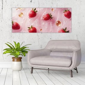 Obraz - Jahody v bublinách (120x50 cm)
