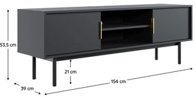 Televízny stolík VIVALA, čierna