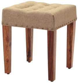 furniture-nabytek.cz - Dřevěný taburet s potahem 40x45x40 z masivu palisandr