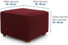Super strečové poťahy HARMONIA bordó taburetka (40 - 60 cm)