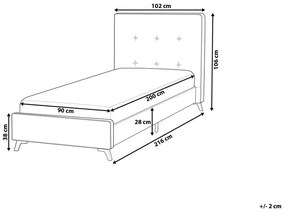 Jednolôžková posteľ 90 cm AMBRE (s roštom) (sivá). Vlastná spoľahlivá doprava až k Vám domov. 1007089