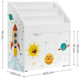 Detská knižnica s zásuvkou ANET biela