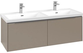 VILLEROY &amp; BOCH Subway 3.0 závesná skrinka pod dvojumývadlo, 2 zásuvky, s LED osvetlením, 1272 x 478 x 429 mm, Taupe, C567L0VM