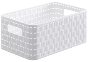 Biely úložný košík z recyklovaného plastu Country - Rotho